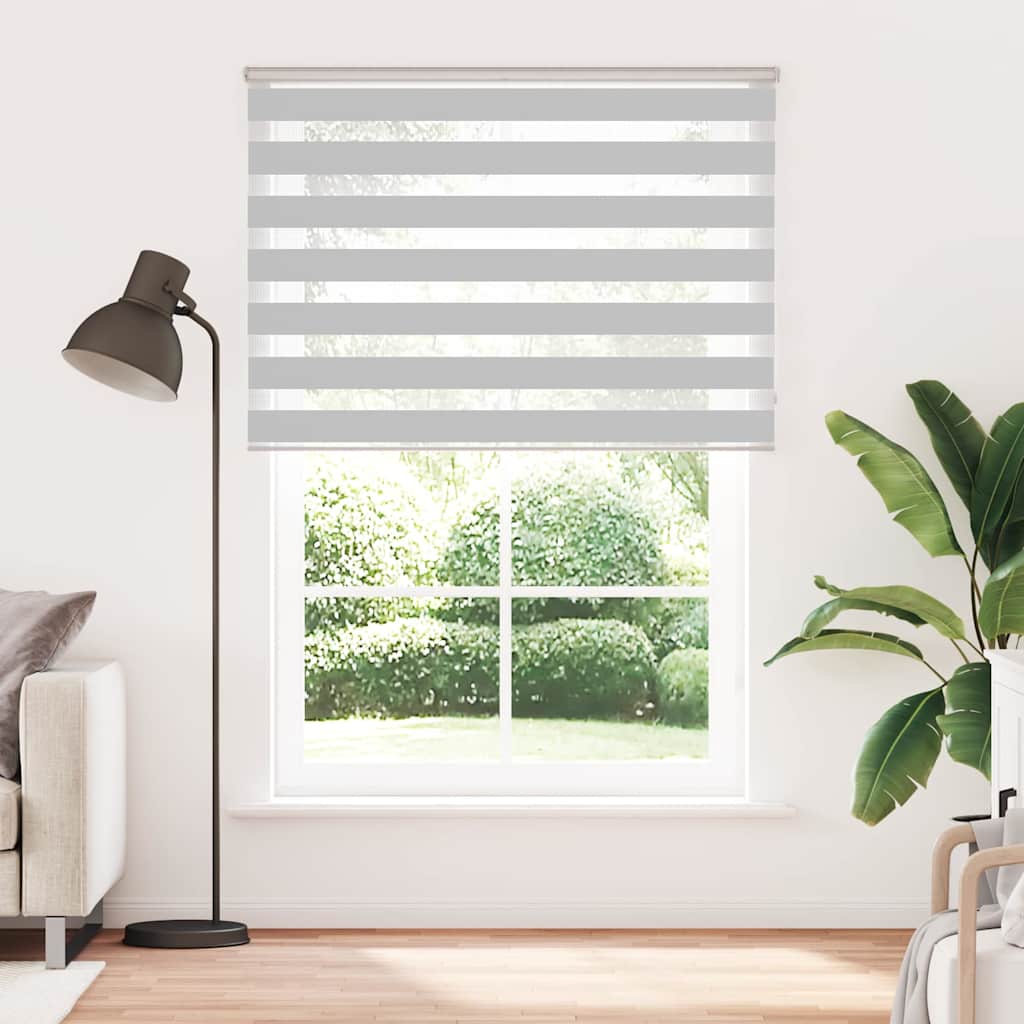 VidaXL Zebra-Rollo 160x200 cm Stoffbreite 155,9 cm Hellgrau