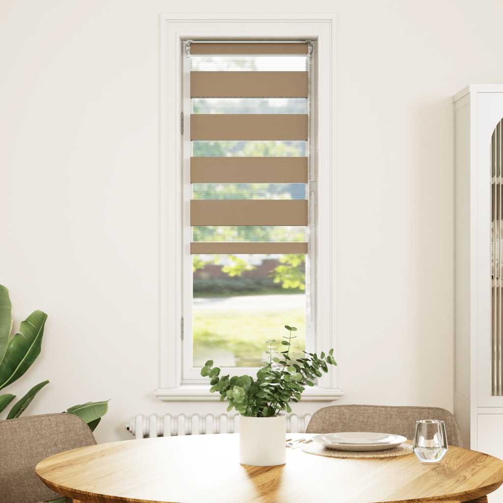 Vidaxxl Zebrarollo 50x100 cm Stoffbreite 45,9 cm Polyester Sandbraun
