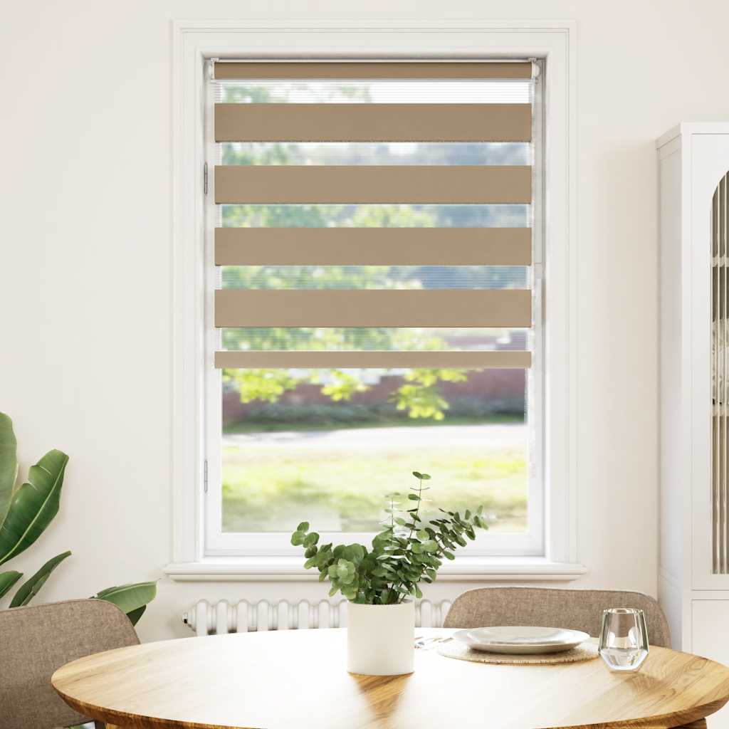 VidaXL Zebrarollo 75x100 cm Stoffbreite 70,9 cm Polyester Sandbraun