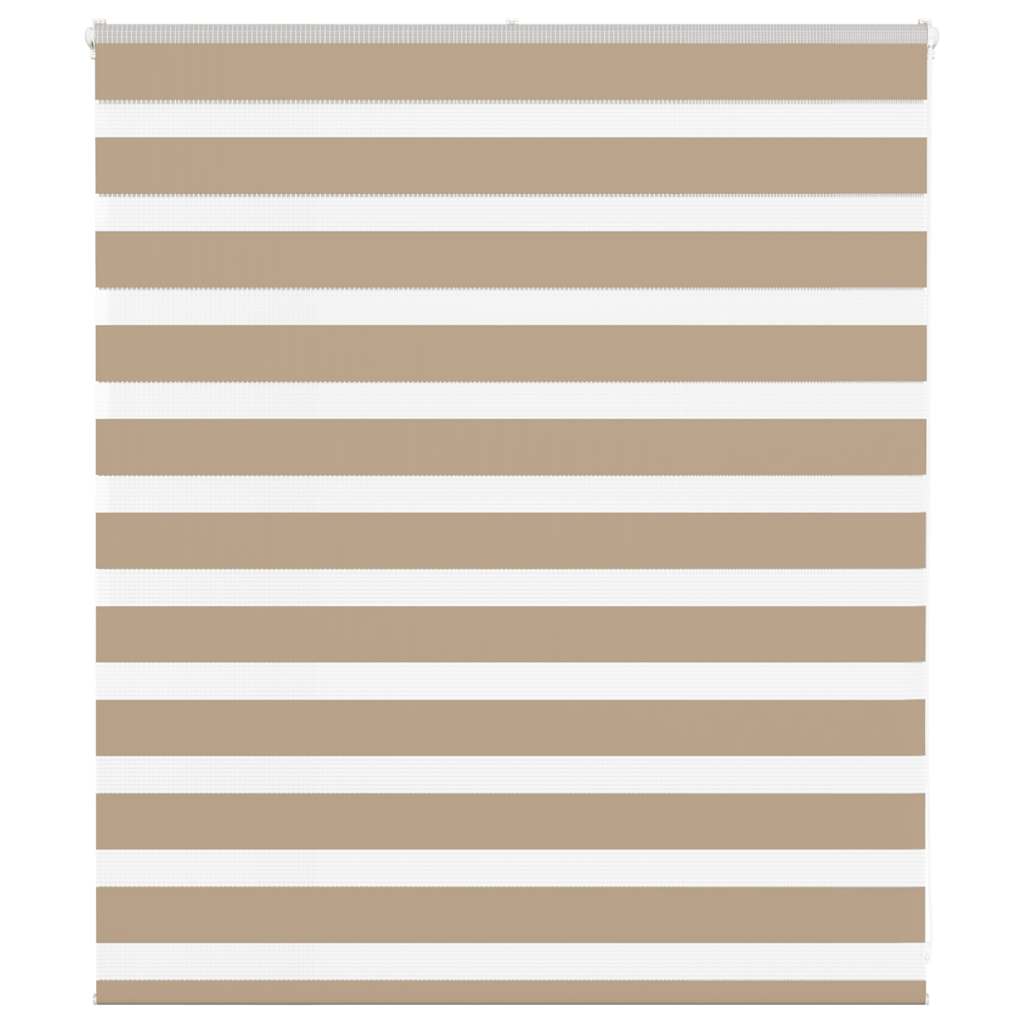 VidaXL Zebrarollo 130x100 cm Stoffbreite 125,9 cm Polyester Sandbraun