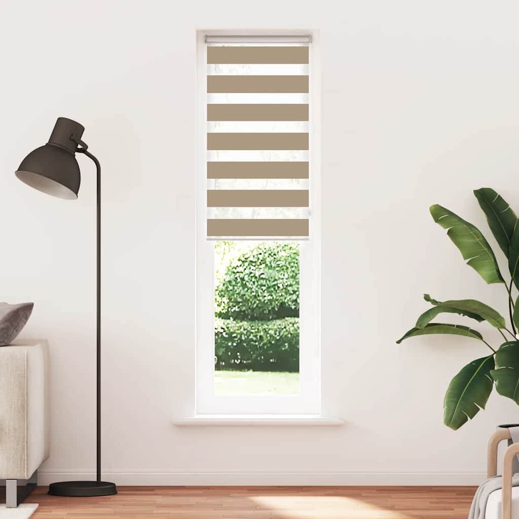 VidaXL Zebrarollo 55x200 cm Stoffbreite 50,9 cm Polyester Sandbraun