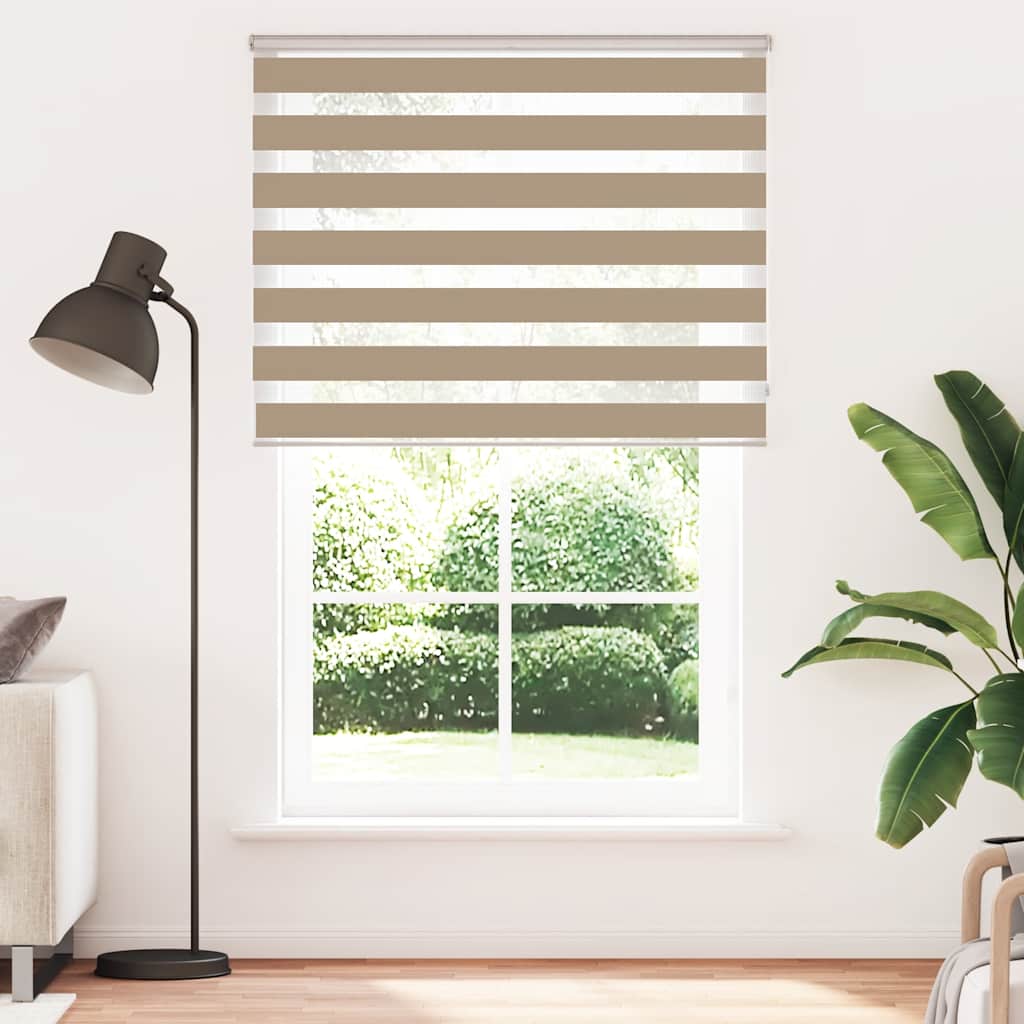 VidaXL Zebrarollo 145x200 cm Stoffbreite 140,9 cm Polyester Sandbraun