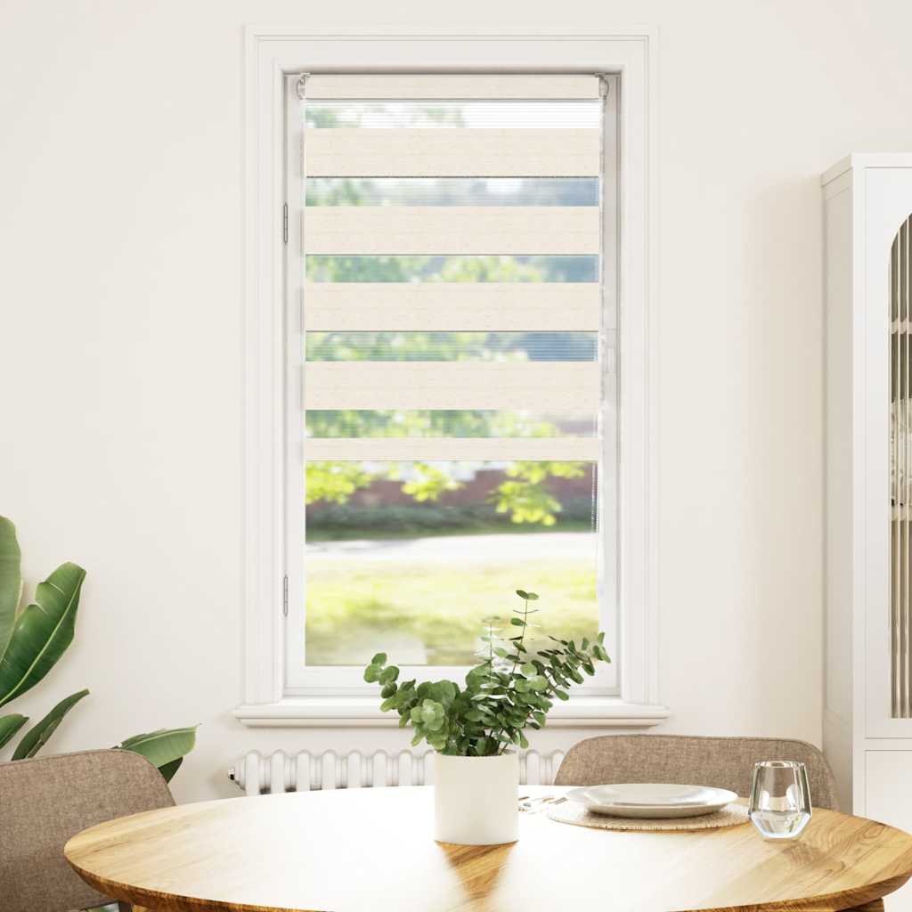 VidaXL Zebrarollo 55x150 cm Stoffbreite 50,9 cm Polyester Marmor Beige