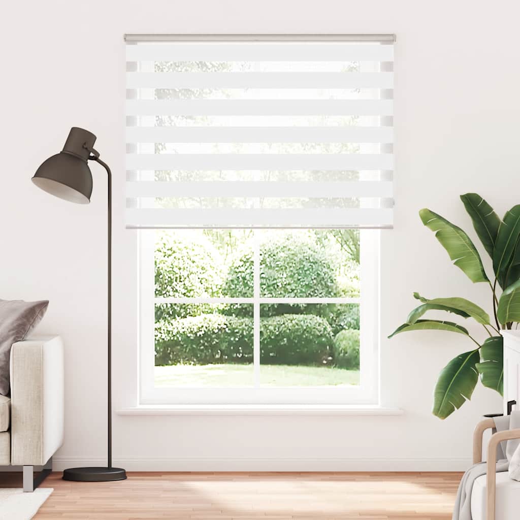 VidaXL Zebra-Rollo 155x200 cm Stoffbreite 150,9 cm Polyester weiß