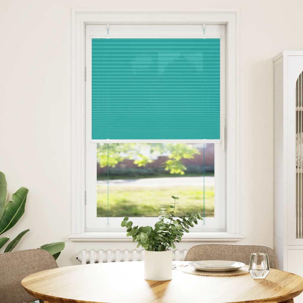 Vidaxl plissé rolgordijn 75x100 cm stofbreedte 74,4 cm petrol groen
