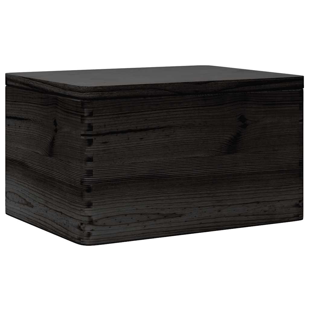Vidaxx Holzkiste mit Deckel 40x30x23 cm massives Kiefernholz schwarz