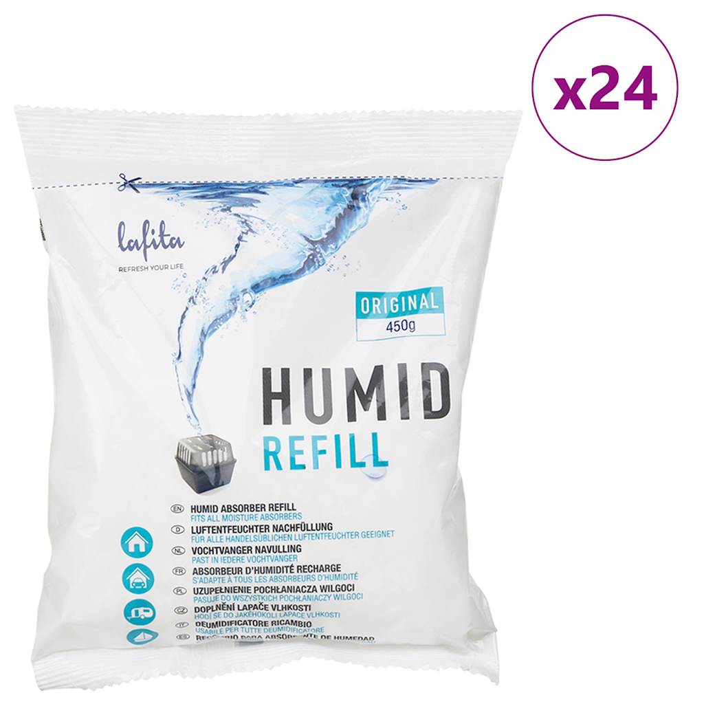 VidaXL Nachfüllpackungen für Luftentfeuchter 24 Stück 450 g