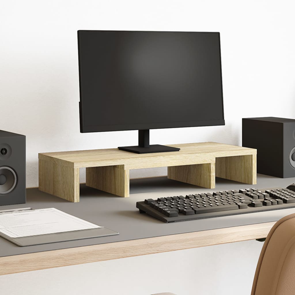 Vidaxx Monitorständer verstellbar 60x24x10,5 cm Holz Sonoma-Eiche