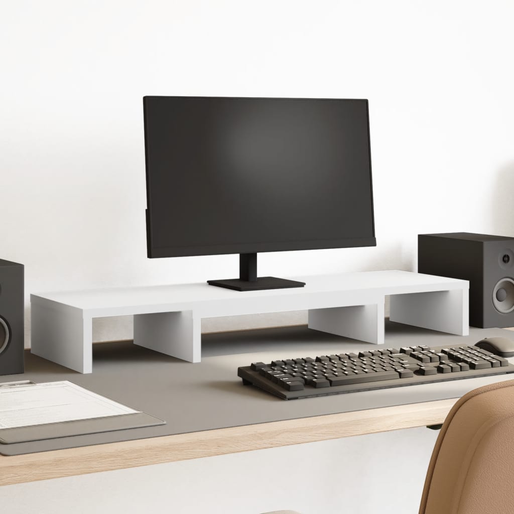 Vidaxx Monitorständer verstellbar 80x24x10,5 cm lackiertes Holz weiß