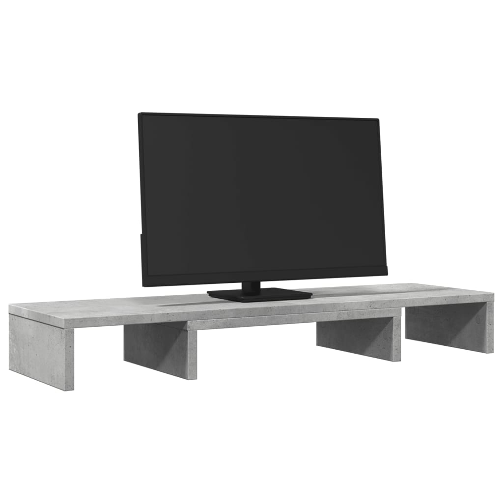Vidaxx verstellbarer Monitorständer 80x24x10,5 cm Holz Betongrau