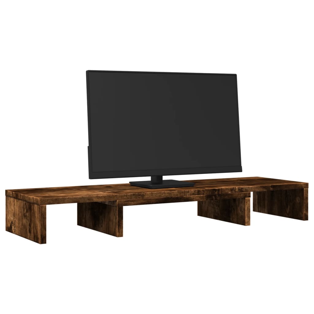 Vidaxx Monitorständer verstellbar 80x24x10,5 cm Holz geräucherte Eiche
