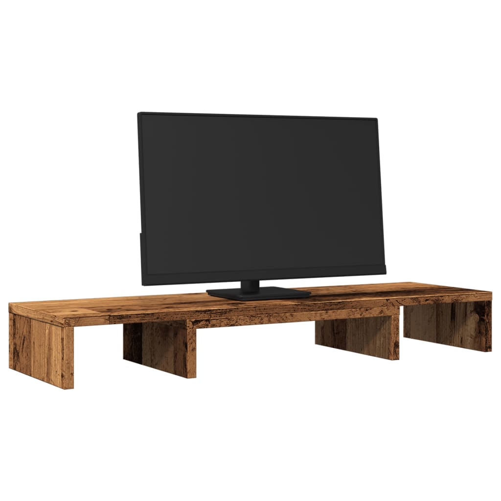 VidaXL Monitorständer verstellbar 80x24x10,5 cm Holz, altholzfarben