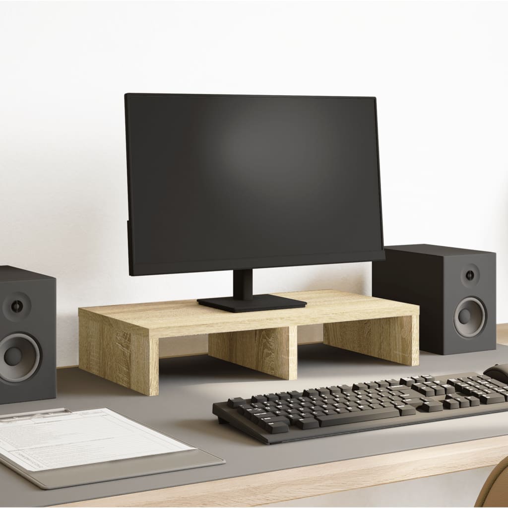 Vidaxxl Monitorständer 50x27x10 cm, Holzwerkstoff Sonoma-Eiche-farbig