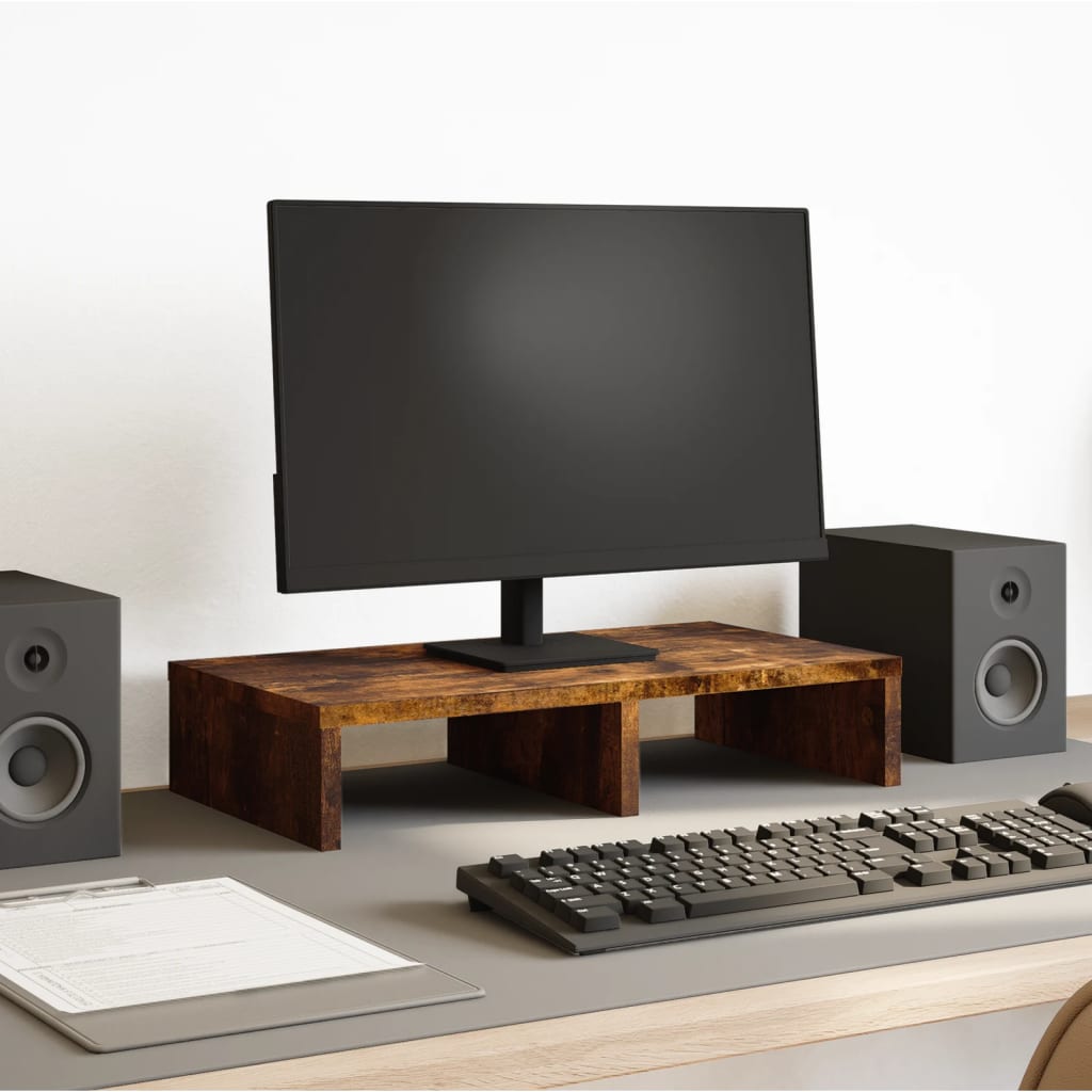 Vidaxxl Monitorständer 50x27x10 cm verarbeitetes Holz, geräucherte Eiche