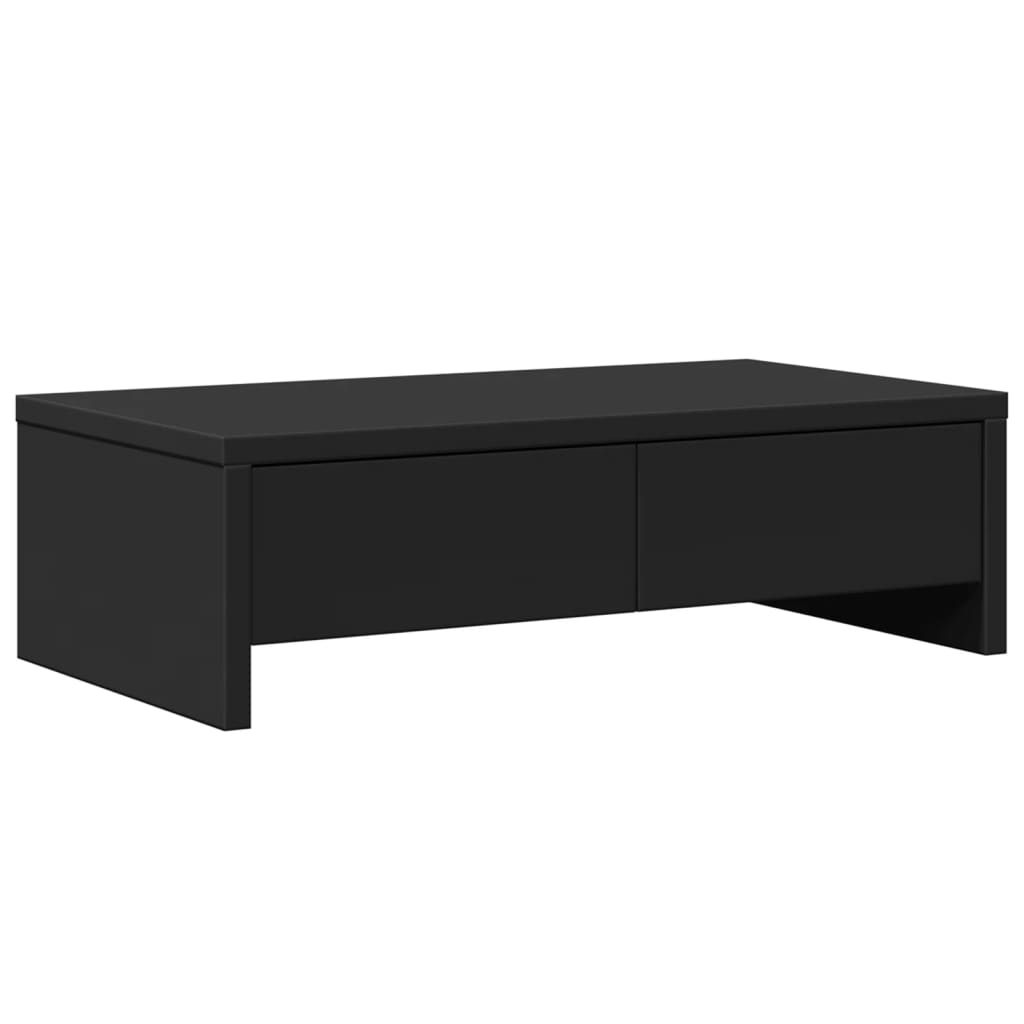 Vidaxxl Monitorständer mit Schubladen 50x27x15 cm, lackiertes Holz schwarz