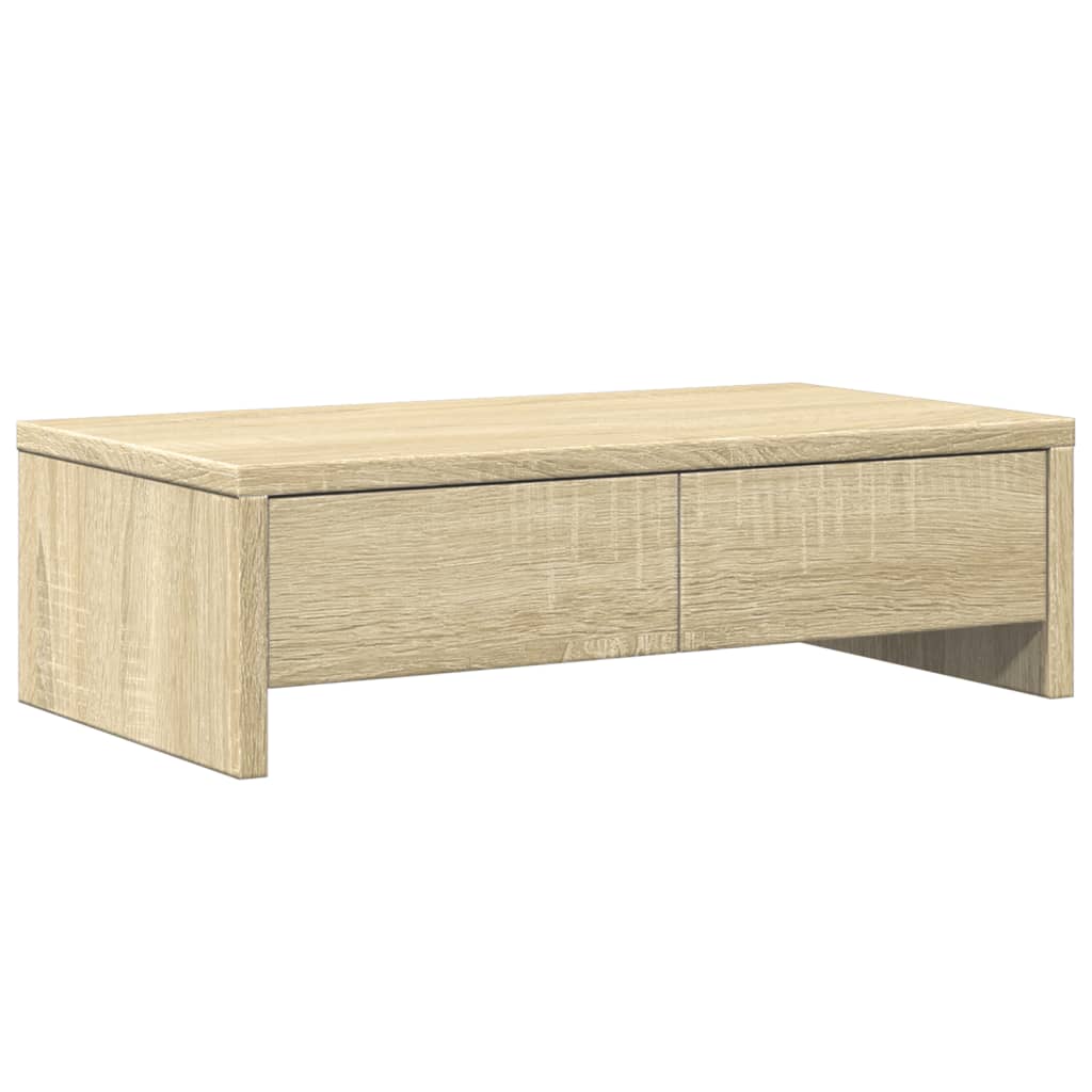 Vidaxxl Monitorständer mit Schubladen 50x27x15 cm, Holzfarbe Sonoma-Eiche