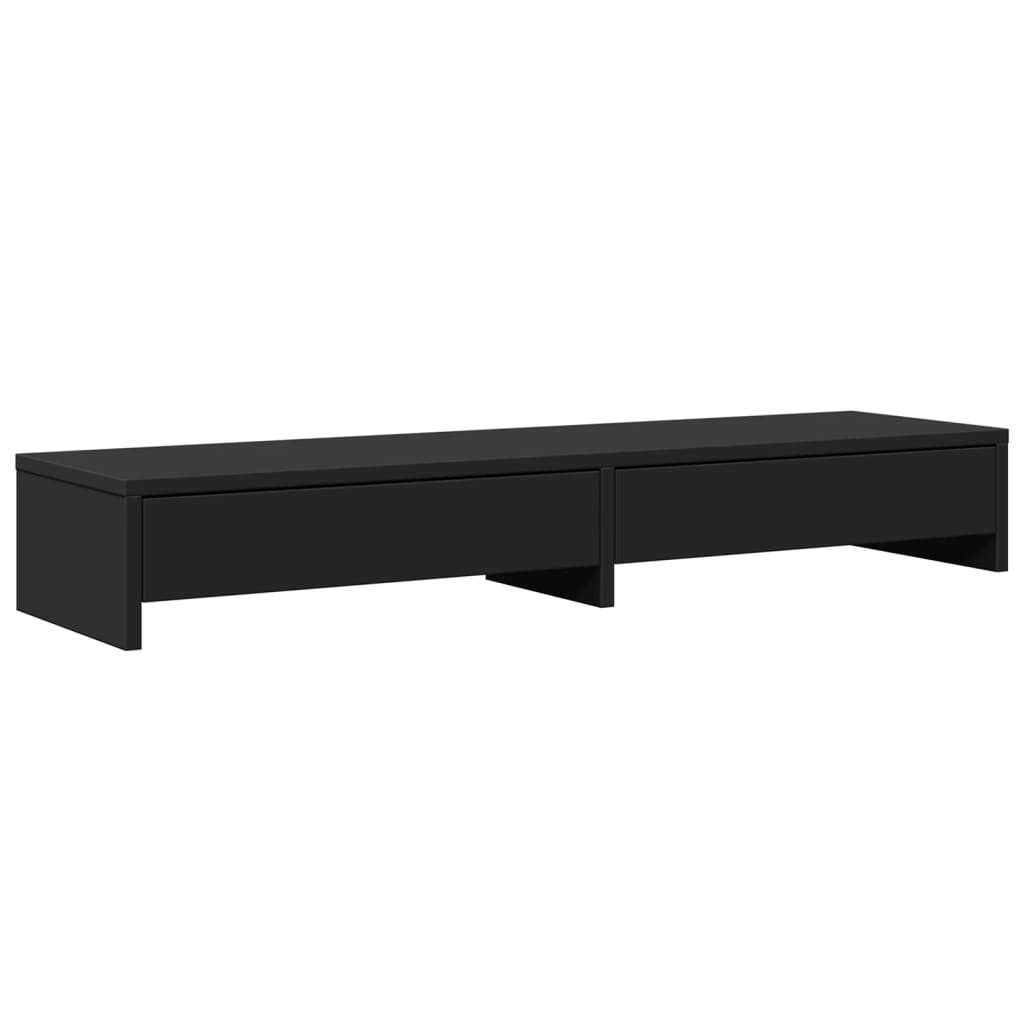 VidaXL Monitorständer mit Schubladen 100x27x15 cm, lackiertes Holz schwarz