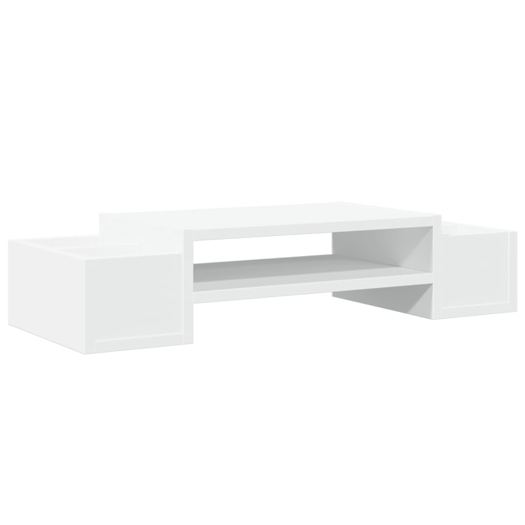 Vidaxxl Monitorständer mit Stauraum 70x27x15 cm, lackiertes Holz weiß