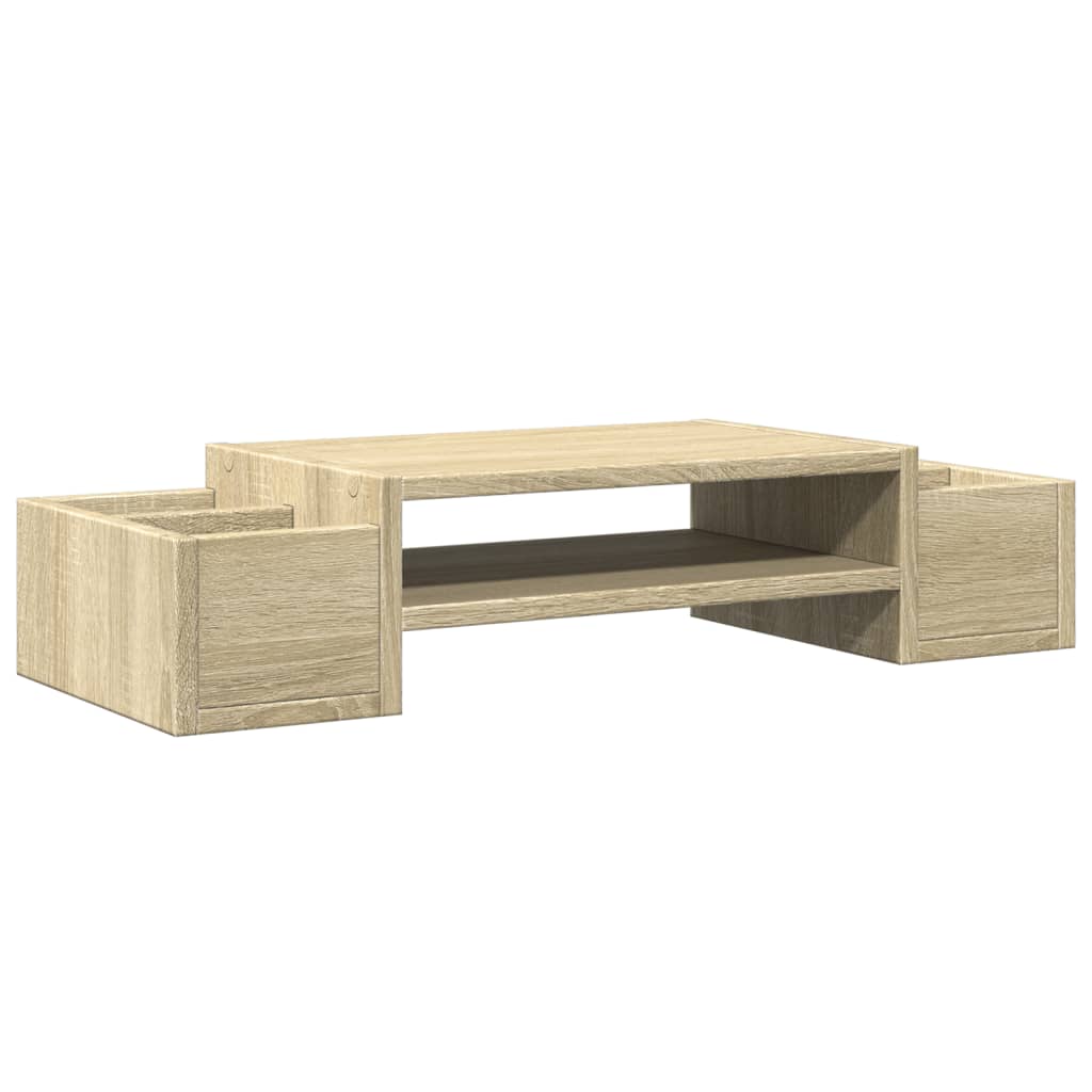 Vidaxxl Monitorständer mit Stauraum 70x27x15 cm Holz Sonoma-Eiche
