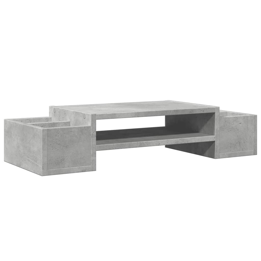 Vidaxxl Monitorständer mit Stauraum 70x27x15 cm Holz Betongrau