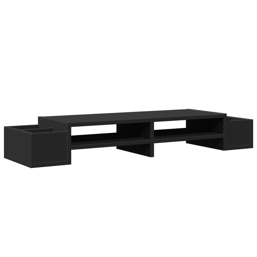 Vidaxxl Monitorständer mit Stauraum 100x27x15 cm Holz schwarz