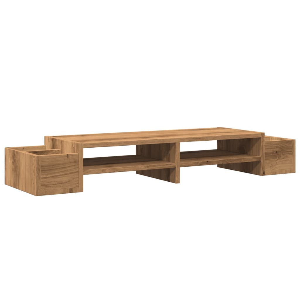 Vidaxxl Monitorständer Stauraum 100x27x15 cm Holz handwerkliche Eiche