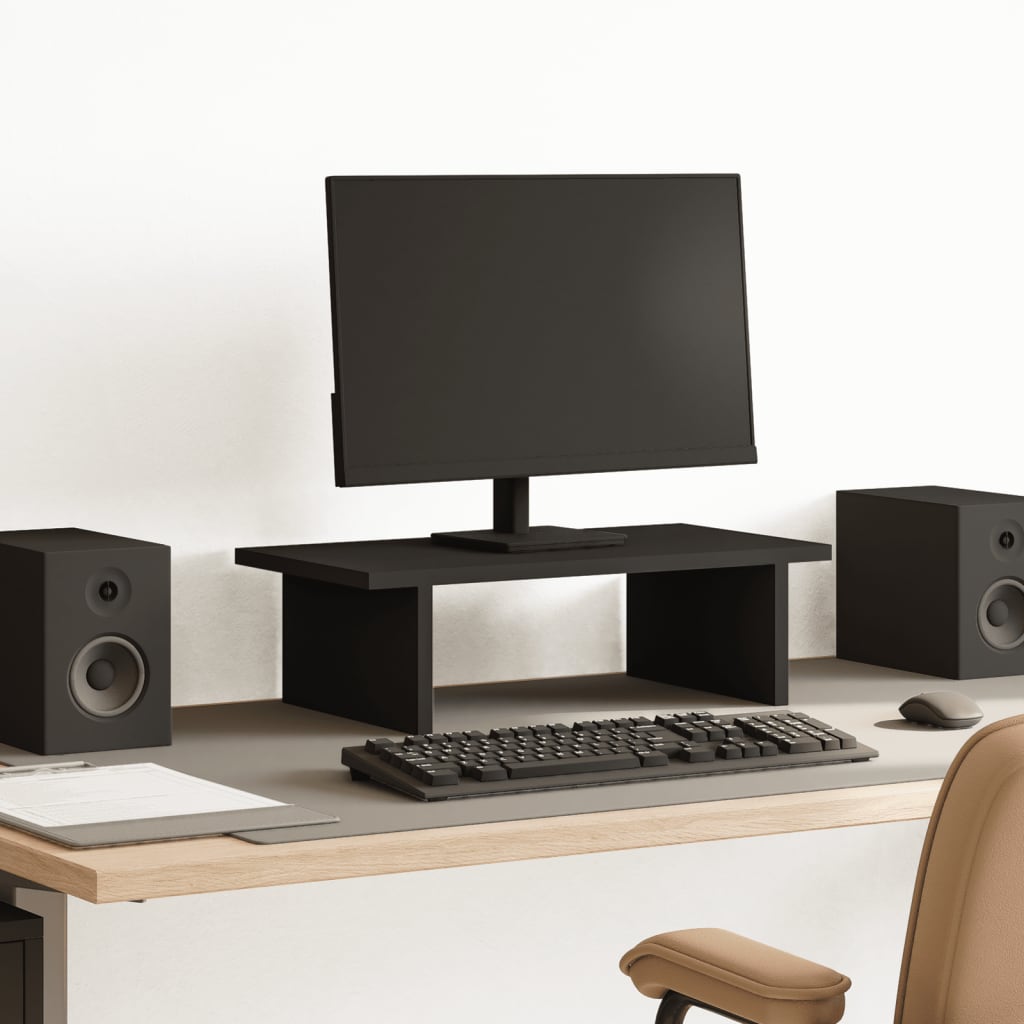 Vidaxxl Monitorständer 50x27x15 cm verarbeitetes Holz schwarz