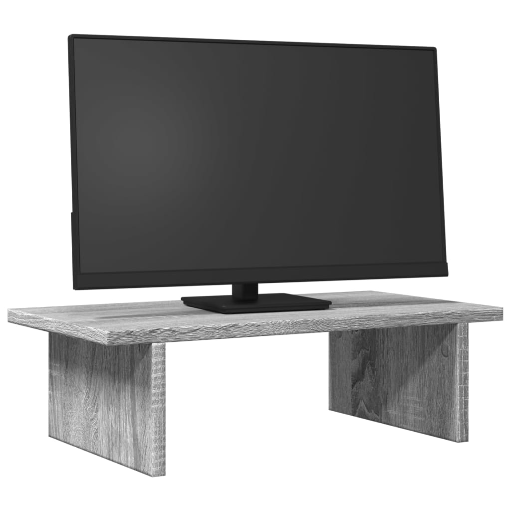 Vidaxxl-Monitorständer 50 x 27 x 15 cm, Holzwerkstoff, graue Sonoma-Eiche