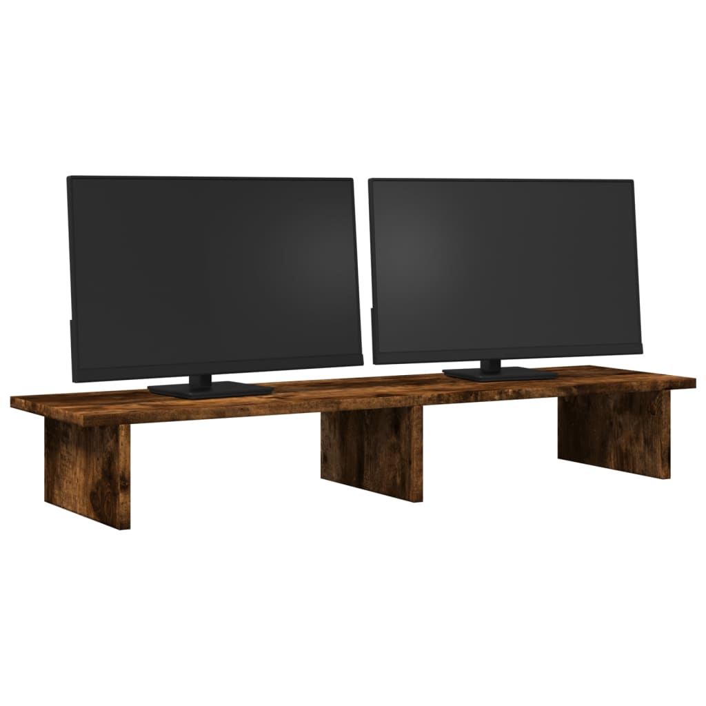 VidaXL Monitorständer 100x27x15 cm verarbeitetes Holz, geräucherte Eiche