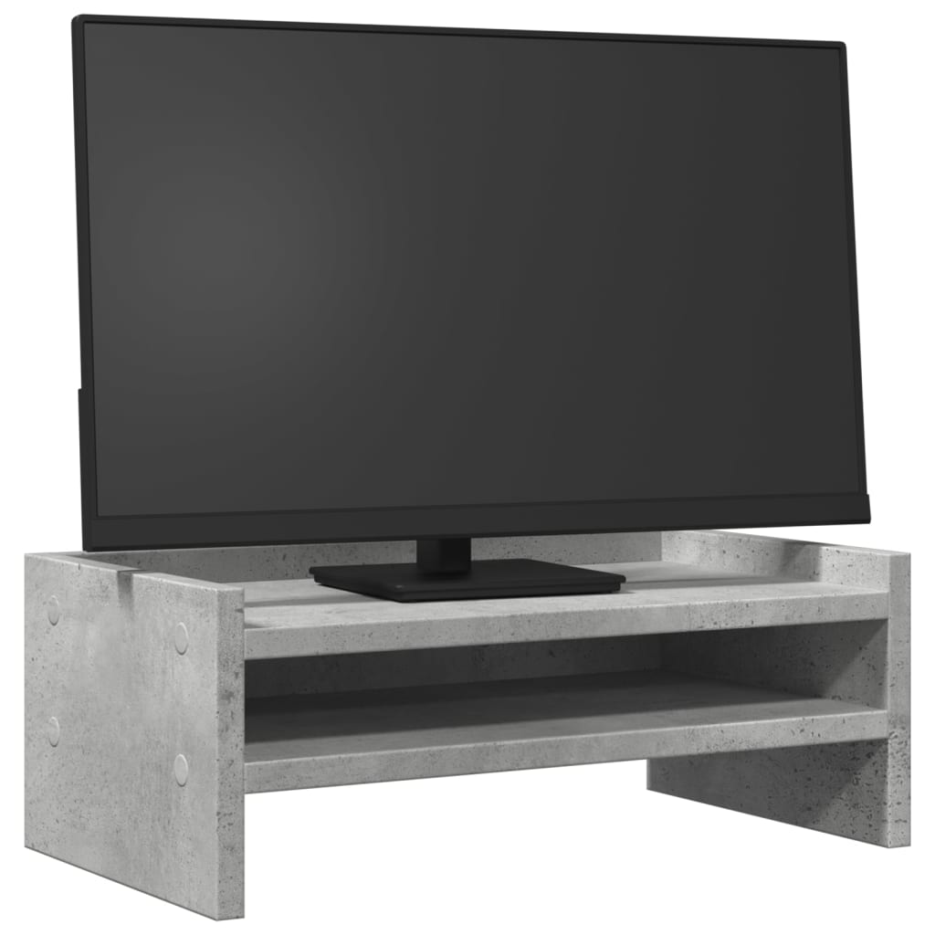 Vidaxxl Monitorständer 42x24x16 cm, Holzwerkstoff, Betongrau