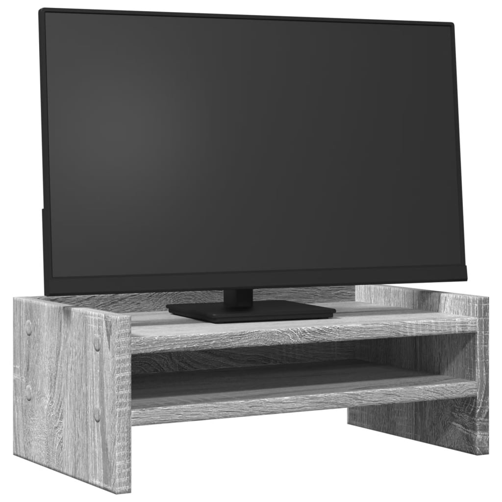 Vidaxx Monitorständer 42x24x16 cm, Holzwerkstoff, Sonoma-Eiche, grau