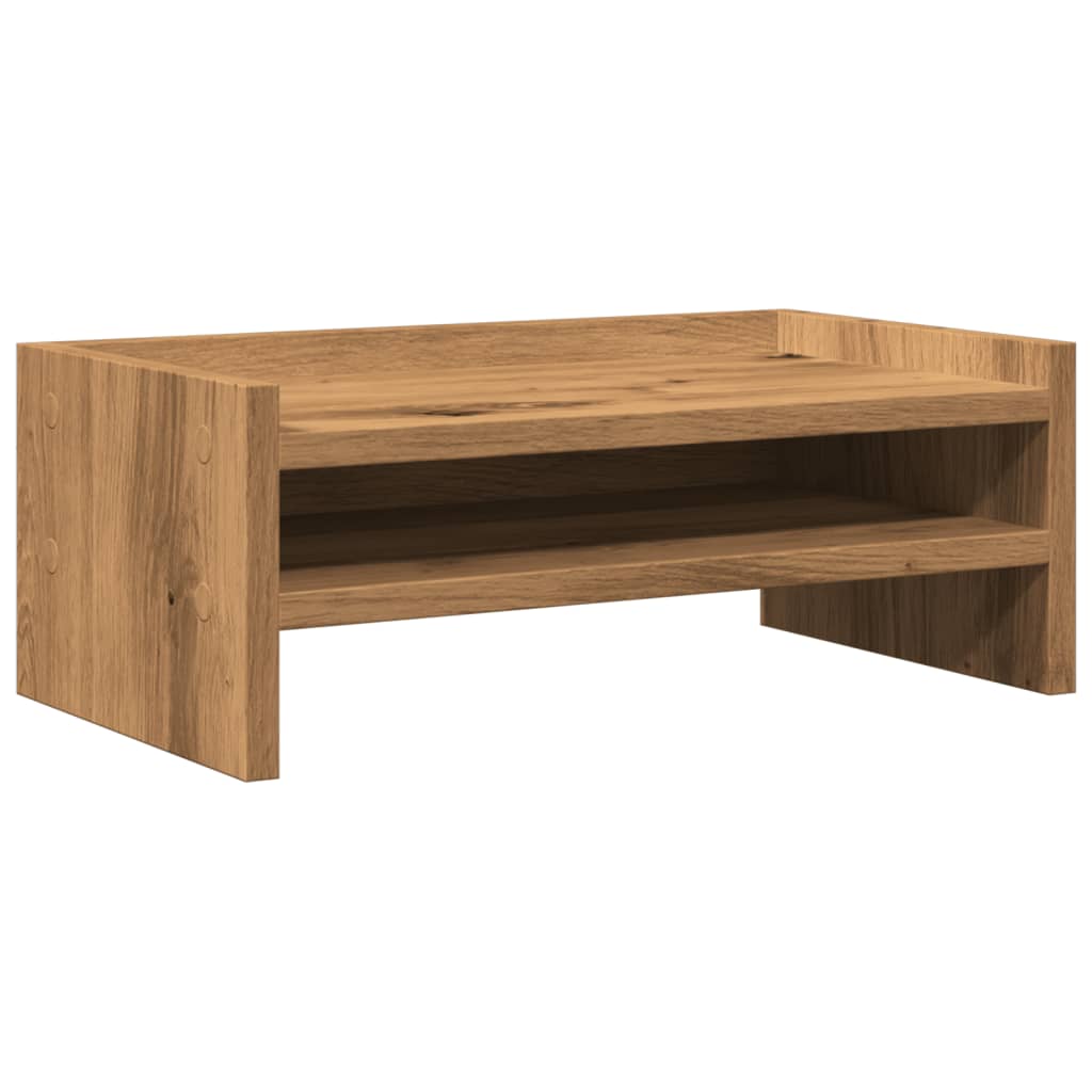 VidaXL-Monitorständer 42 x 24 x 16 cm, handgefertigtes Holz, handwerkliche Eichenfarbe