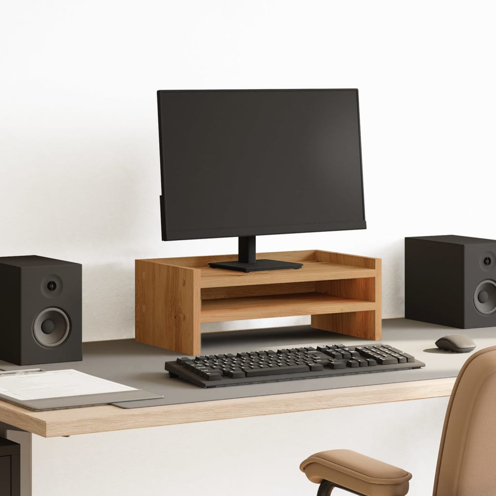 VidaXL-Monitorständer 42 x 24 x 16 cm, handgefertigtes Holz, handwerkliche Eichenfarbe