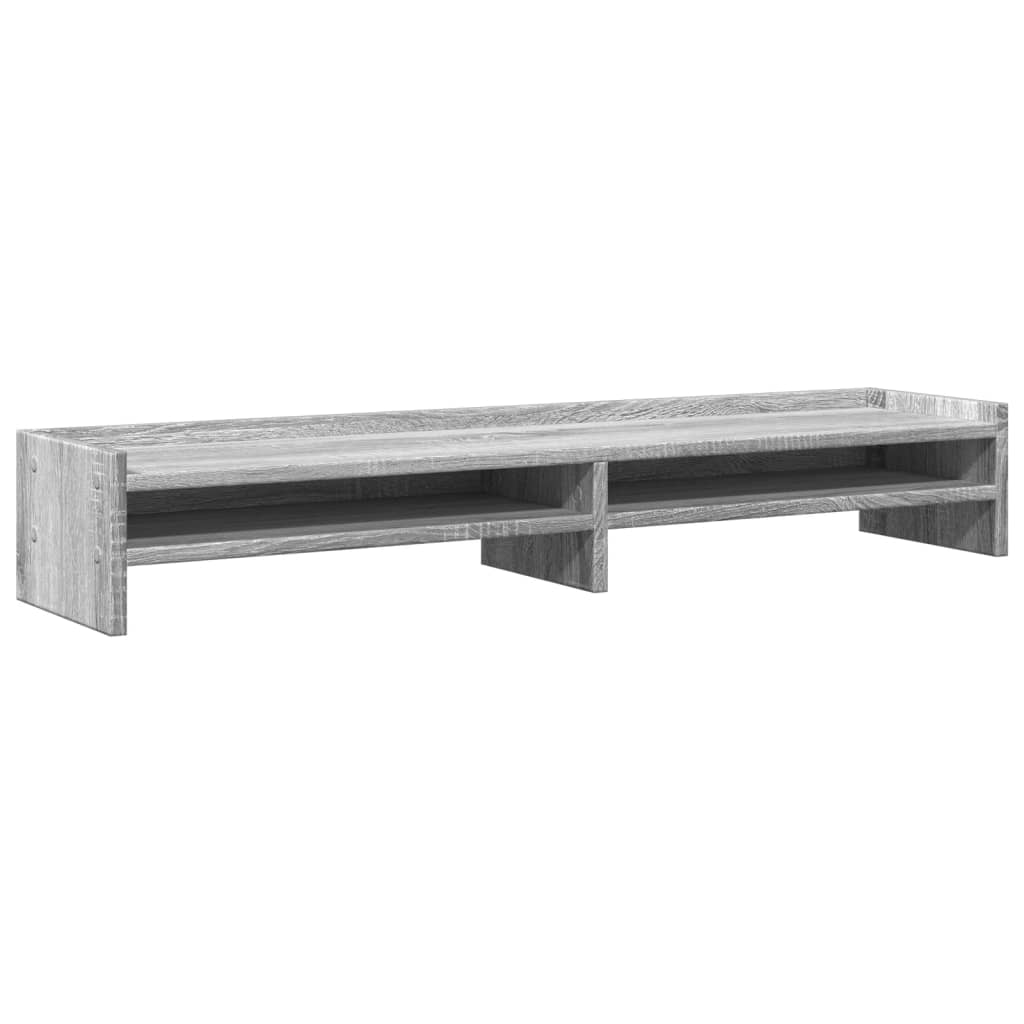 Vidaxxl-Monitorständer 100 x 24 x 16 cm, Holzwerkstoff, graue Sonoma-Eiche