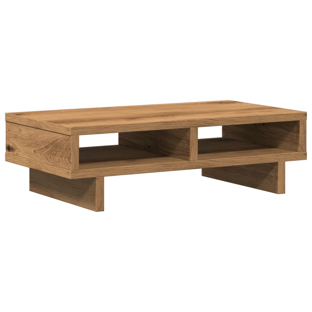 VidaXL-Monitorständer 50 x 27 x 15 cm, handgefertigtes Holz, handwerkliche Eichenfarbe
