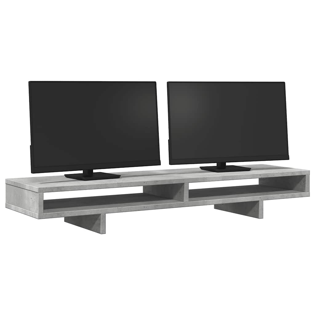 Vidaxxl Monitorständer 100x27x15 cm, Holzwerkstoff, Betongrau