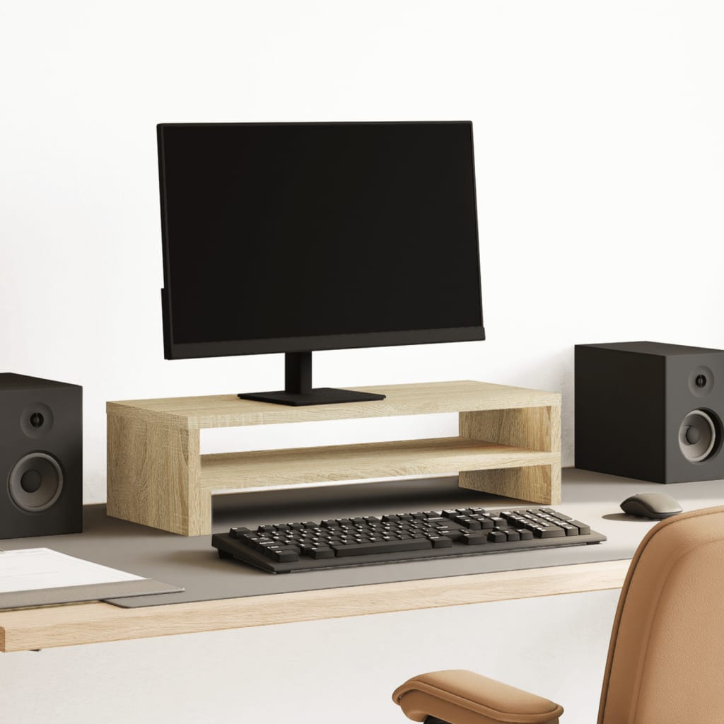 Vidaxxl Monitorständer 54x22x15 cm, Holzwerkstoff Sonoma-Eiche-farbig