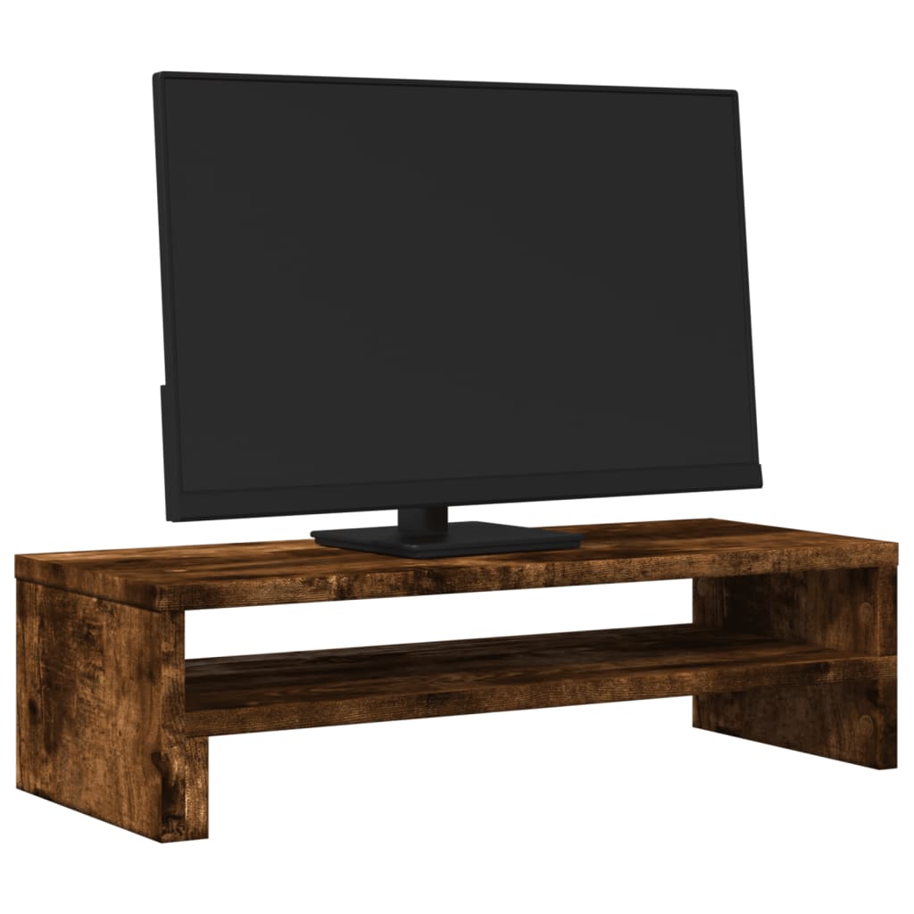 Vidaxxl Monitorständer 54x22x15 cm verarbeitetes Holz, geräucherte Eiche