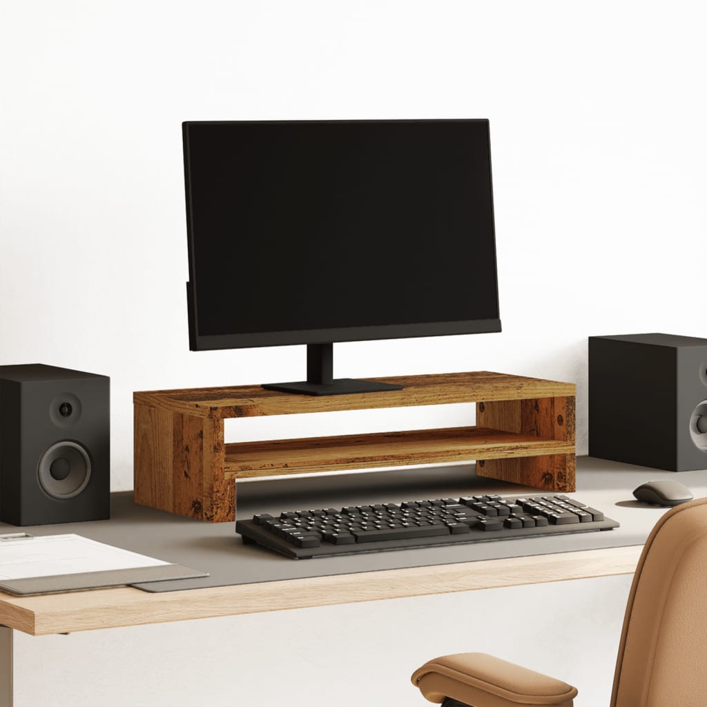 Vidaxxl Monitorständer 54x22x15 cm fertiges Holz, altholzfarben