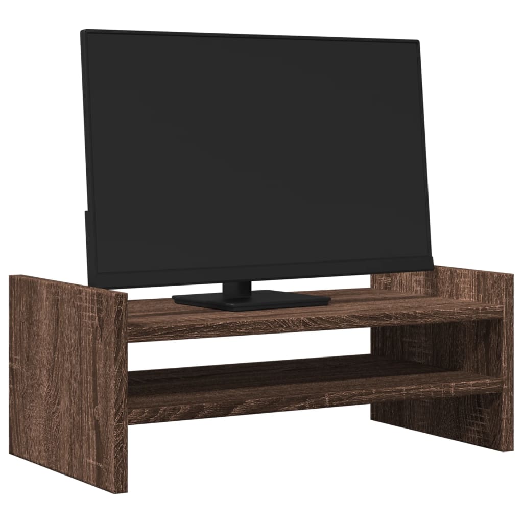 Vidaxxl-Monitorständer 50 x 27 x 20 cm, Holzwerkstoff, braune Eiche