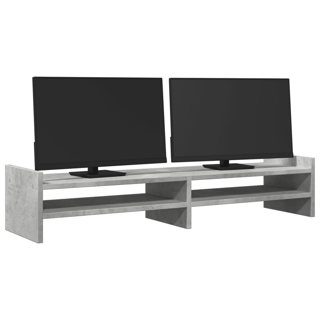 Vidaxxl Monitorständer 100x27x20 cm, Holzwerkstoff, Betongrau