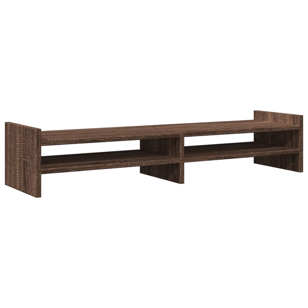 Vidaxxl-Monitorständer 100 x 27 x 20 cm, Holzwerkstoff, braune Eiche