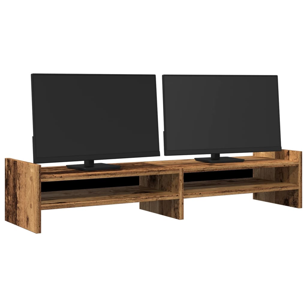 Vidaxxl Monitorständer 100x27x20 cm verarbeitetes Holz, altholzfarben