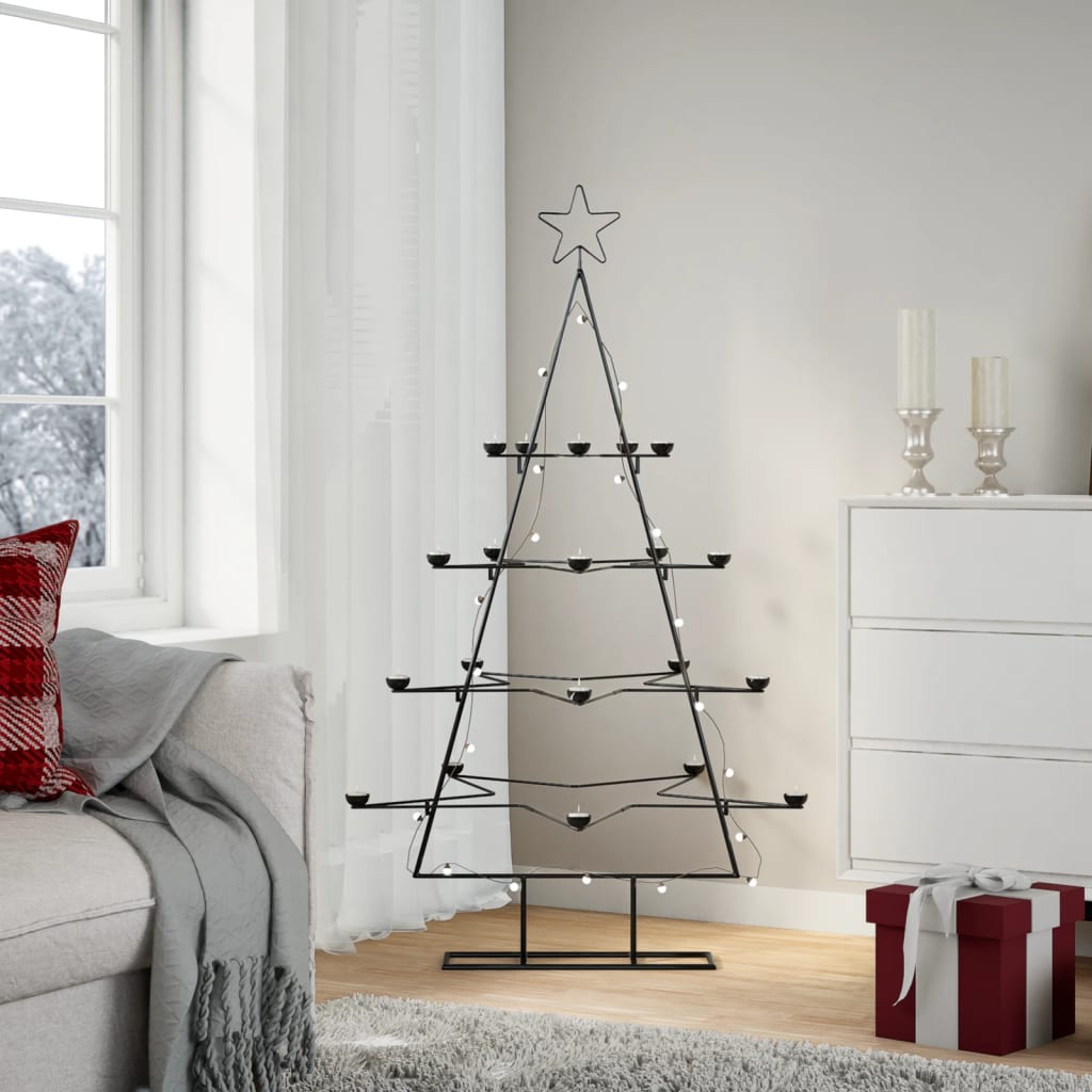 VidaXL Weihnachtsdekoration Weihnachtsbaum 140 cm Metall Schwarz