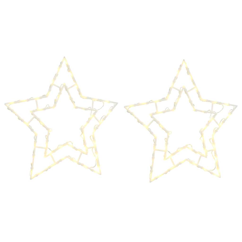 VidaXL Weihnachtsbeleuchtung Sternsilhouette 2 Stk. 50 LEDs warmweiß