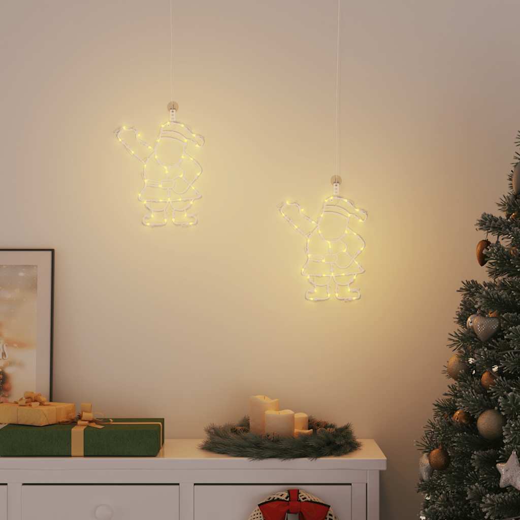 VidaXL Weihnachtsbeleuchtung Silhouette des Weihnachtsmanns2 Stück 35 LEDs warmweiß
