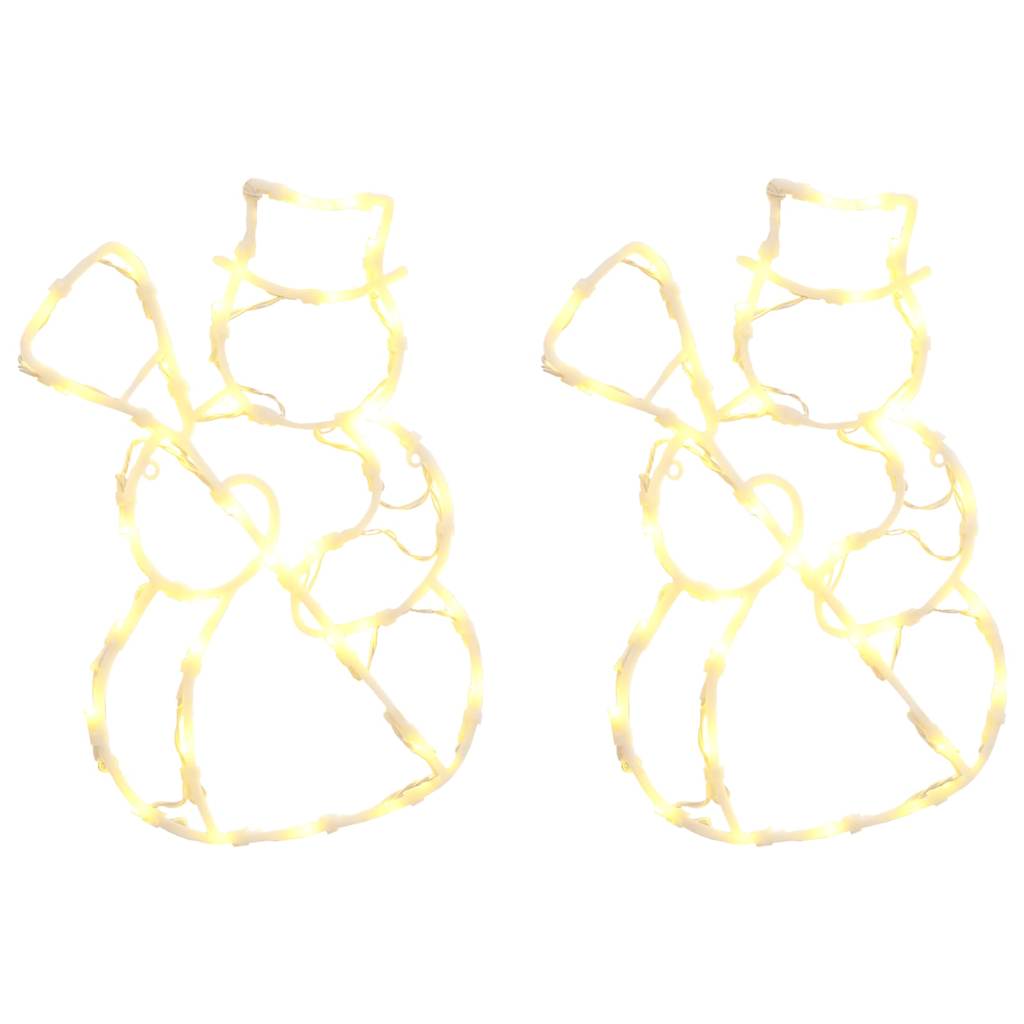 VidaXL Weihnachtsbeleuchtung Schneemann-Silhouette 2 Stk. 35 LEDs warmweiß