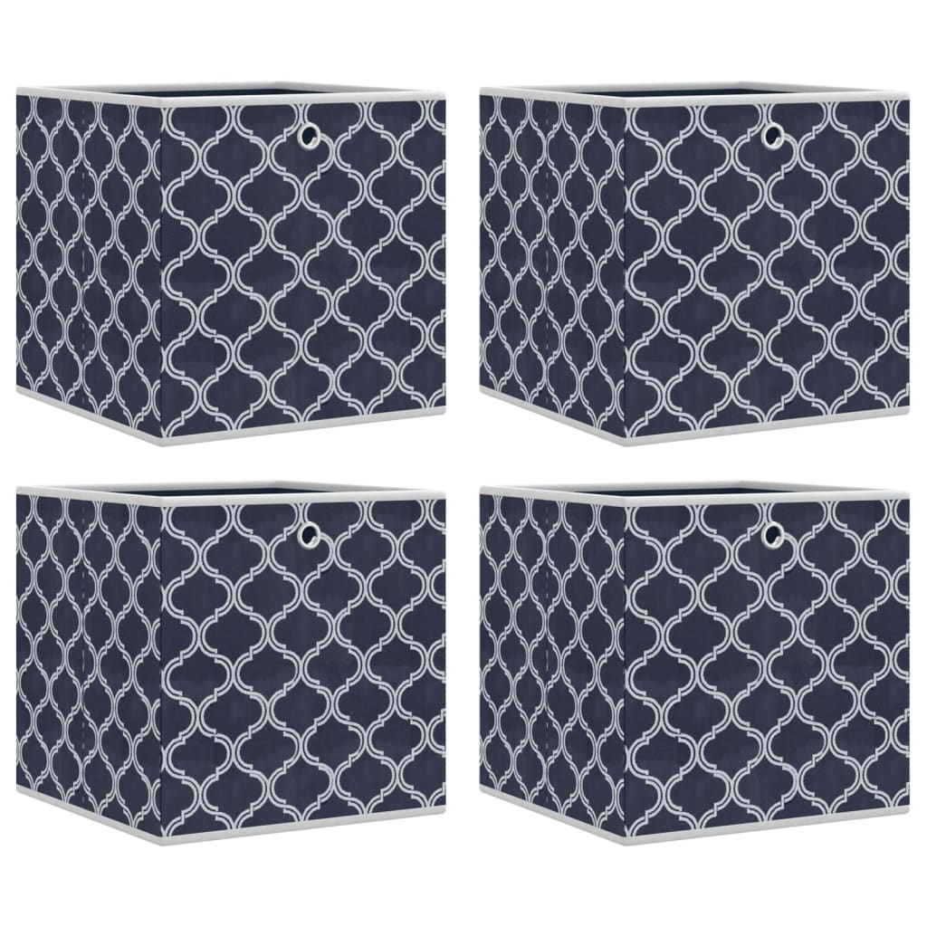 Vidaxx Aufbewahrungsboxen 4 Stück faltbar 32x32x32 cm Vliesstoff blau