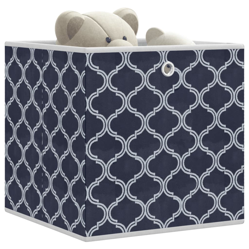Vidaxx Aufbewahrungsboxen 4 Stück faltbar 32x32x32 cm Vliesstoff blau