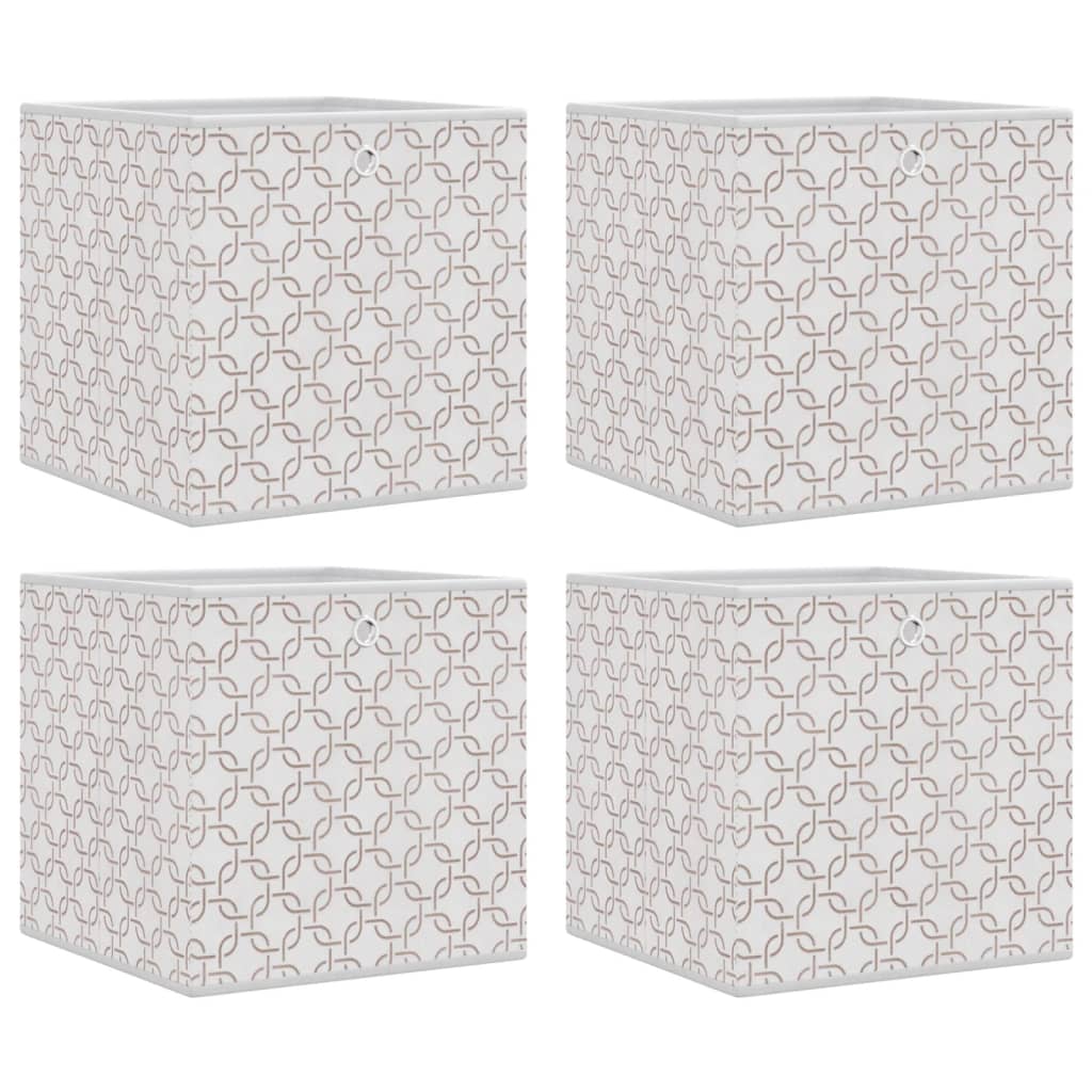 Vidaxx Aufbewahrungsboxen 4 Stück faltbar 32x32x32 cm Vliesstoff creme